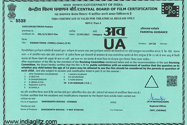 Censor certificate and running time of 'Vikram Vedha' - Tamil News