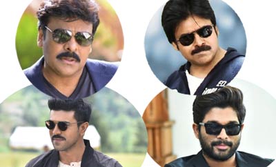 Image result for chiranjeevi with ram charan and Bunny